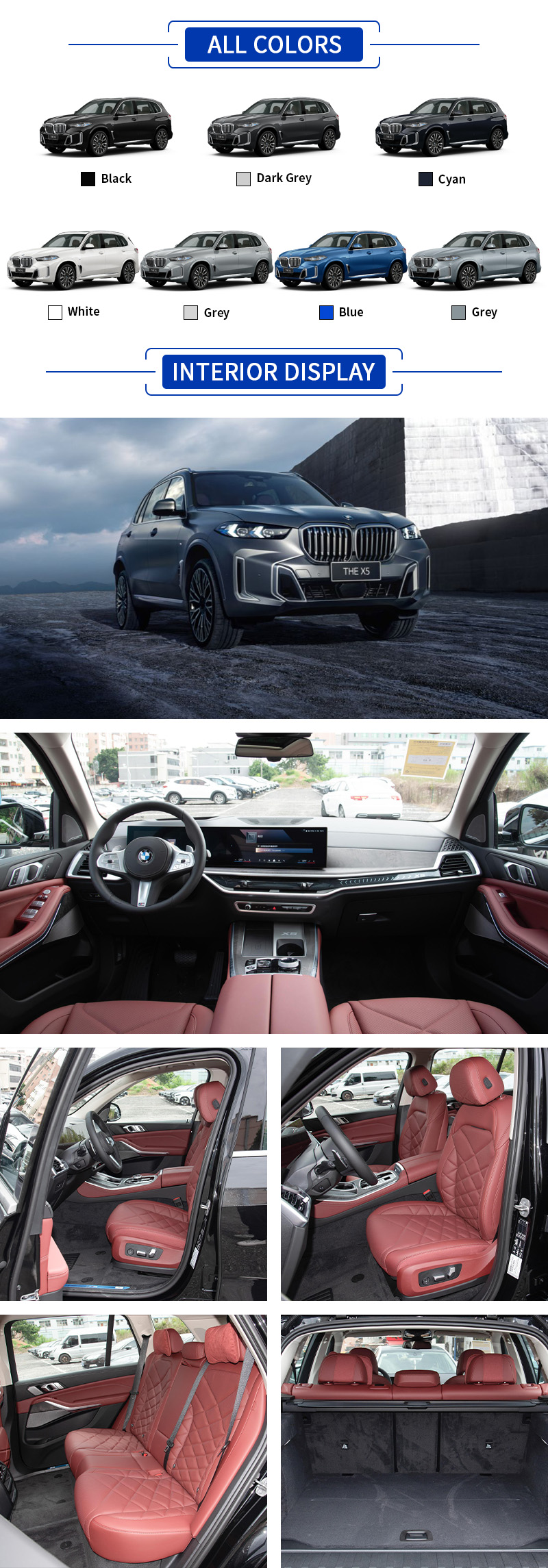 BMW X5 All Colors,BMW X5 All Interior Display